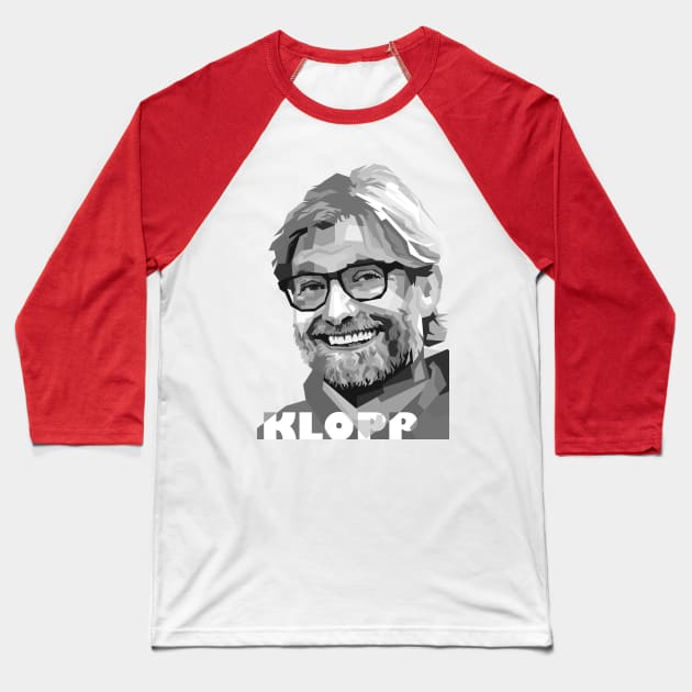 Jurgen klopp greyscale Baseball T-Shirt by Danwpap2